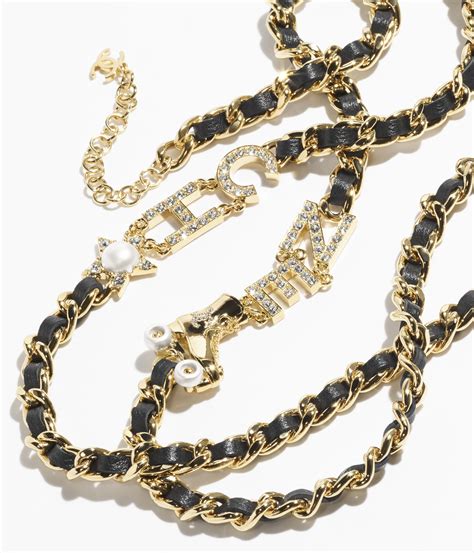 ketting chanel met kristal|Chanel ketting kristal Chanel zwart in Kristal .